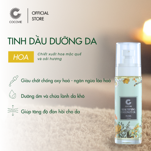Combo Tinh Dầu Dừa Dưỡng Da - Hoa (100ml) - Xà bông dầu dừa Oải Hương 50gr