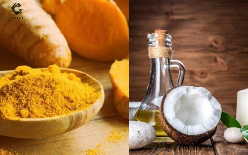 Sử dụng dầu dừa kết hợp với tinh bột nghệ